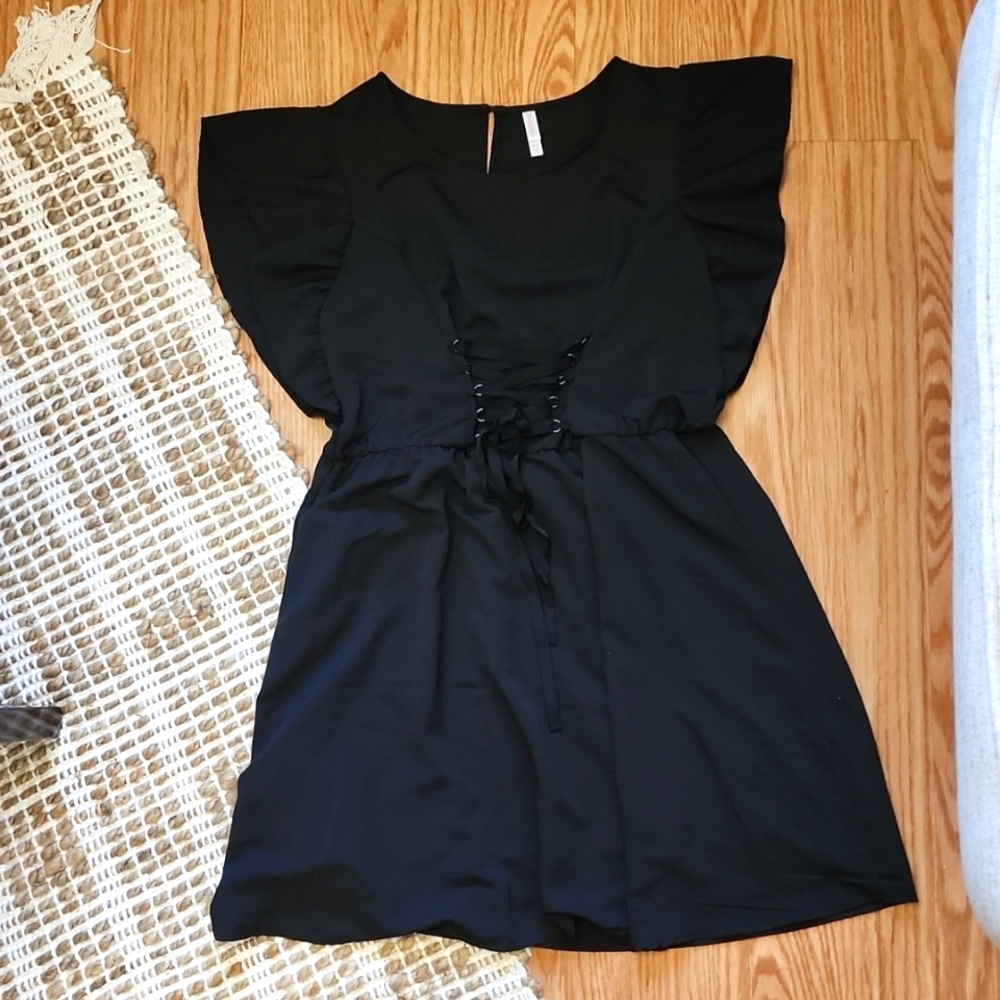 Xhilaration Black front Corset waist Mini dress